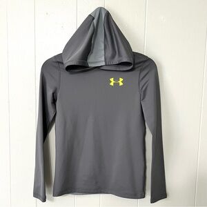 Under Armour Long Sleeve Shirt with hood Coldgear Gray Boys Youth Large L